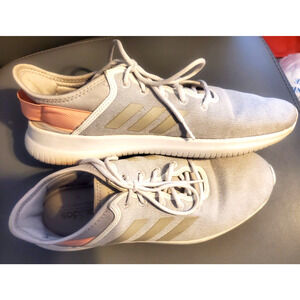 Adidas Cloudfoam Memory Foam Footbed Lightweight Athletic Shoes Gray & Pink 9.5